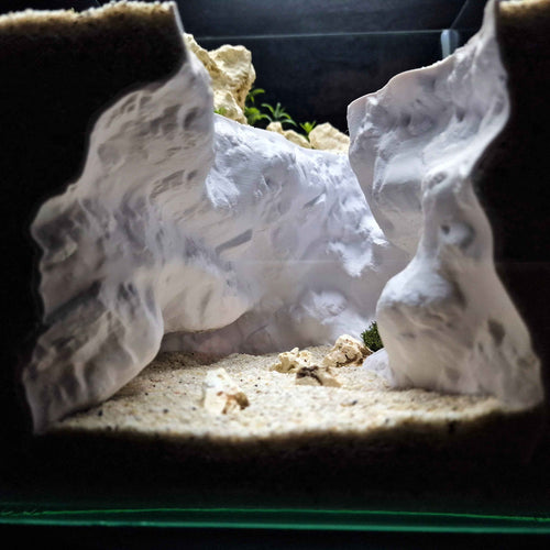 3D Printed Cave Decor – Deep Rift for Terrarium & Aquarium - Customizable Sizing - "Ripped Earth" Model