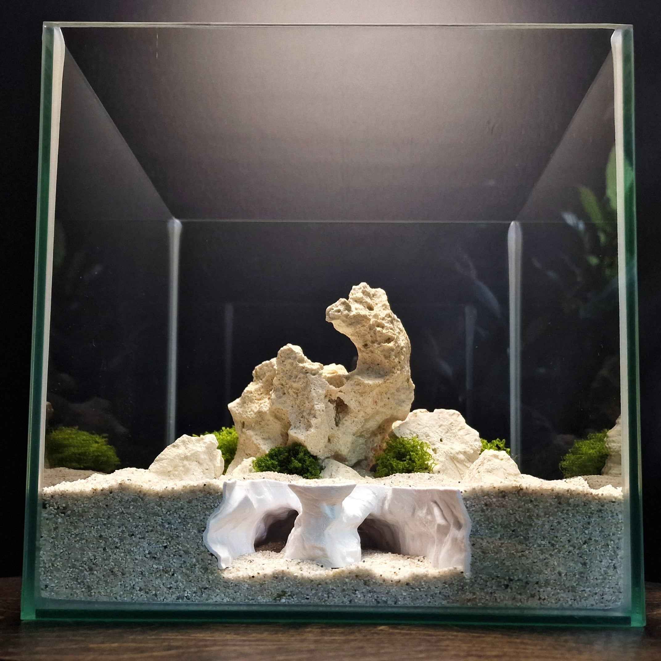 3D Printed Desert Rock Cave Hideout for Reptiles and Fish | Naturalistic Terrarium Decor - "Nebula Ruin" Model