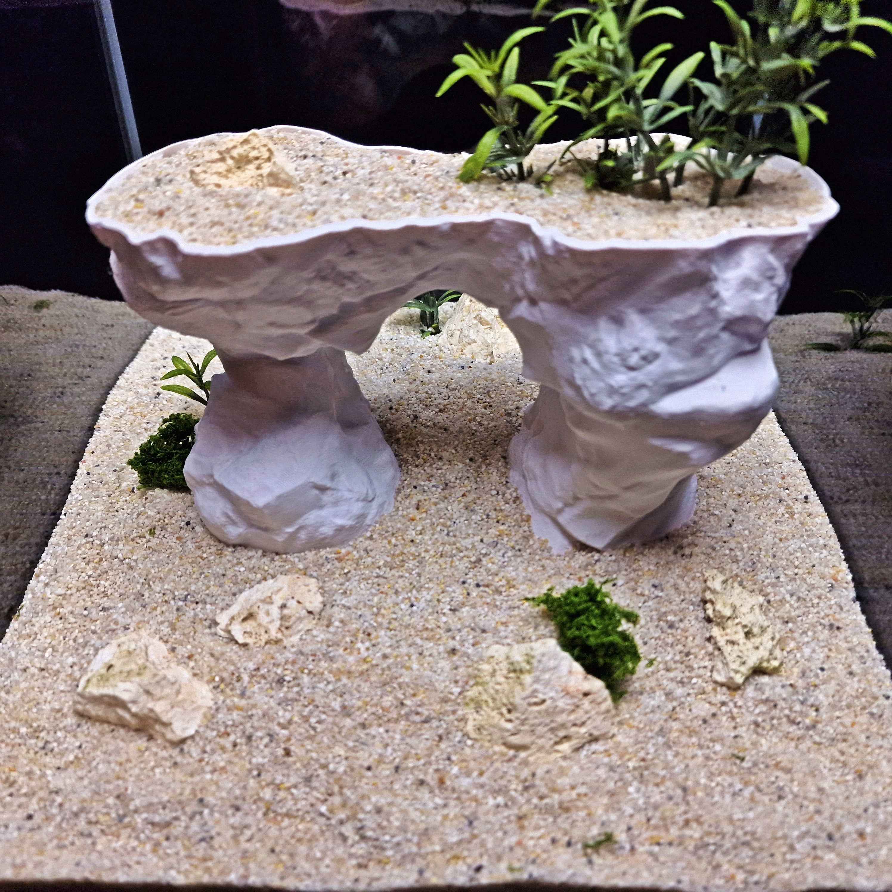 3D Printed Arch Hideout – Aquascape, Terrarium Rock Feature for Cichlids, Plecos, Reptiles