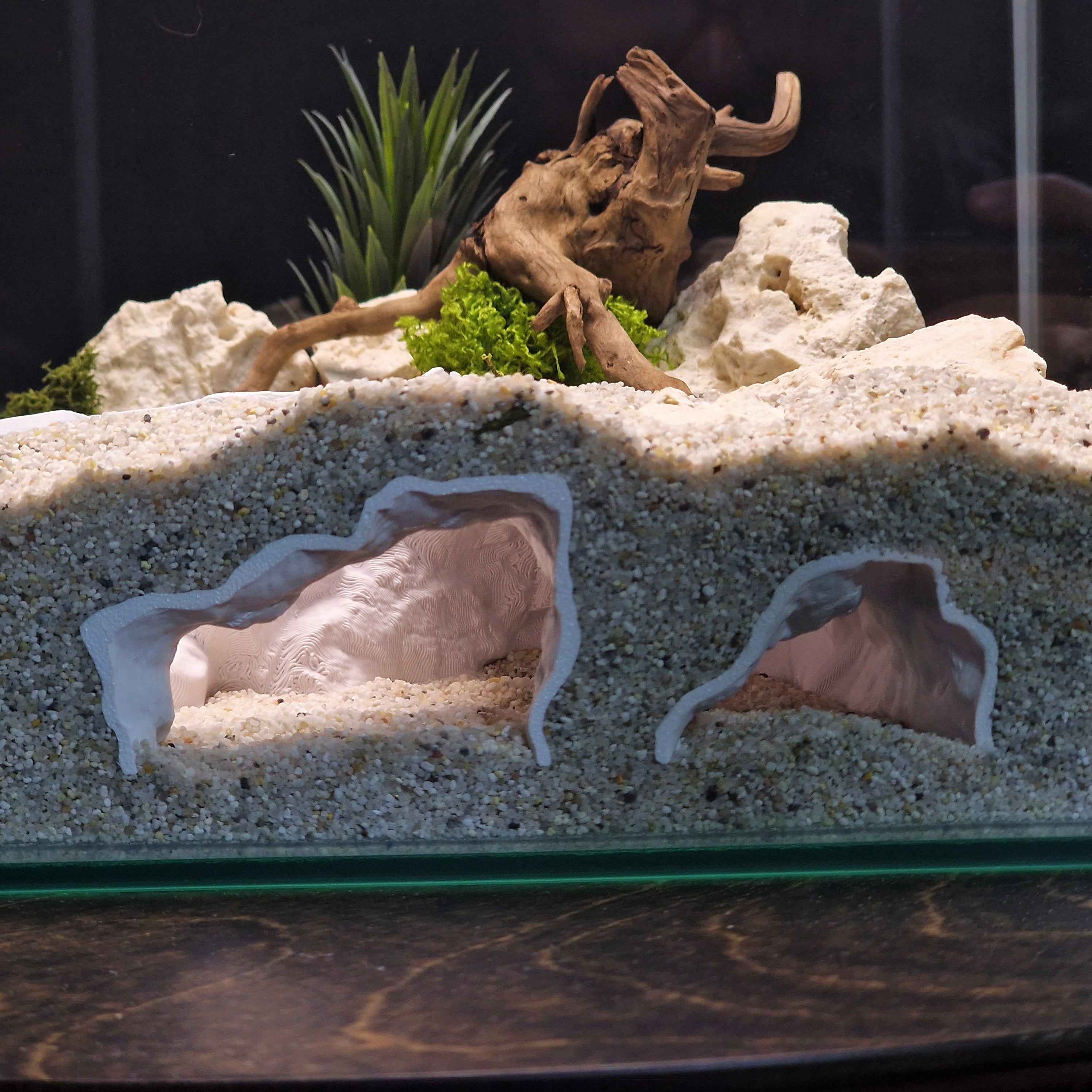 3D Printed Terrarium Cave – Rock Hideout for Terrarium, Aquarium - Fully Customizable Sizing