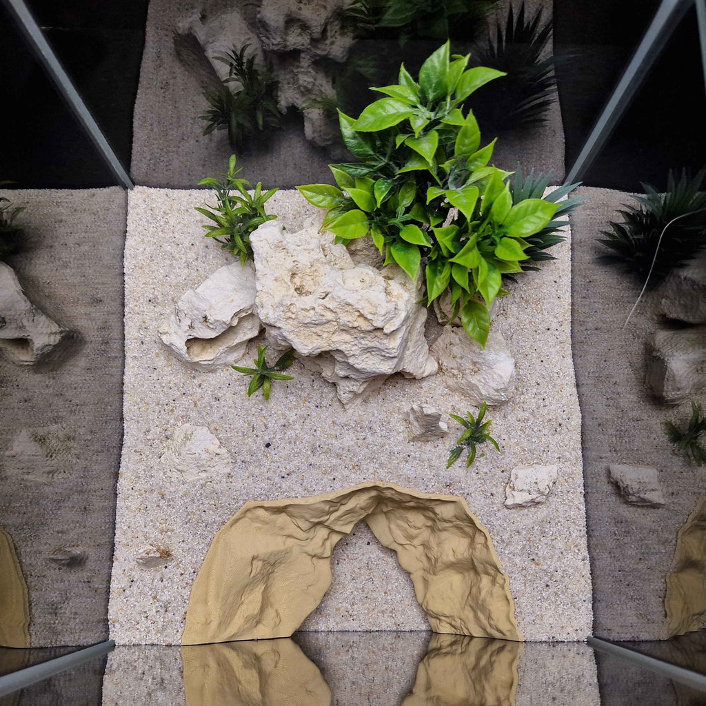 3D Printed Terrarium Rock Rift Feature – Hideout for Terrarium, Aquarium - Fully Customizable Sizing