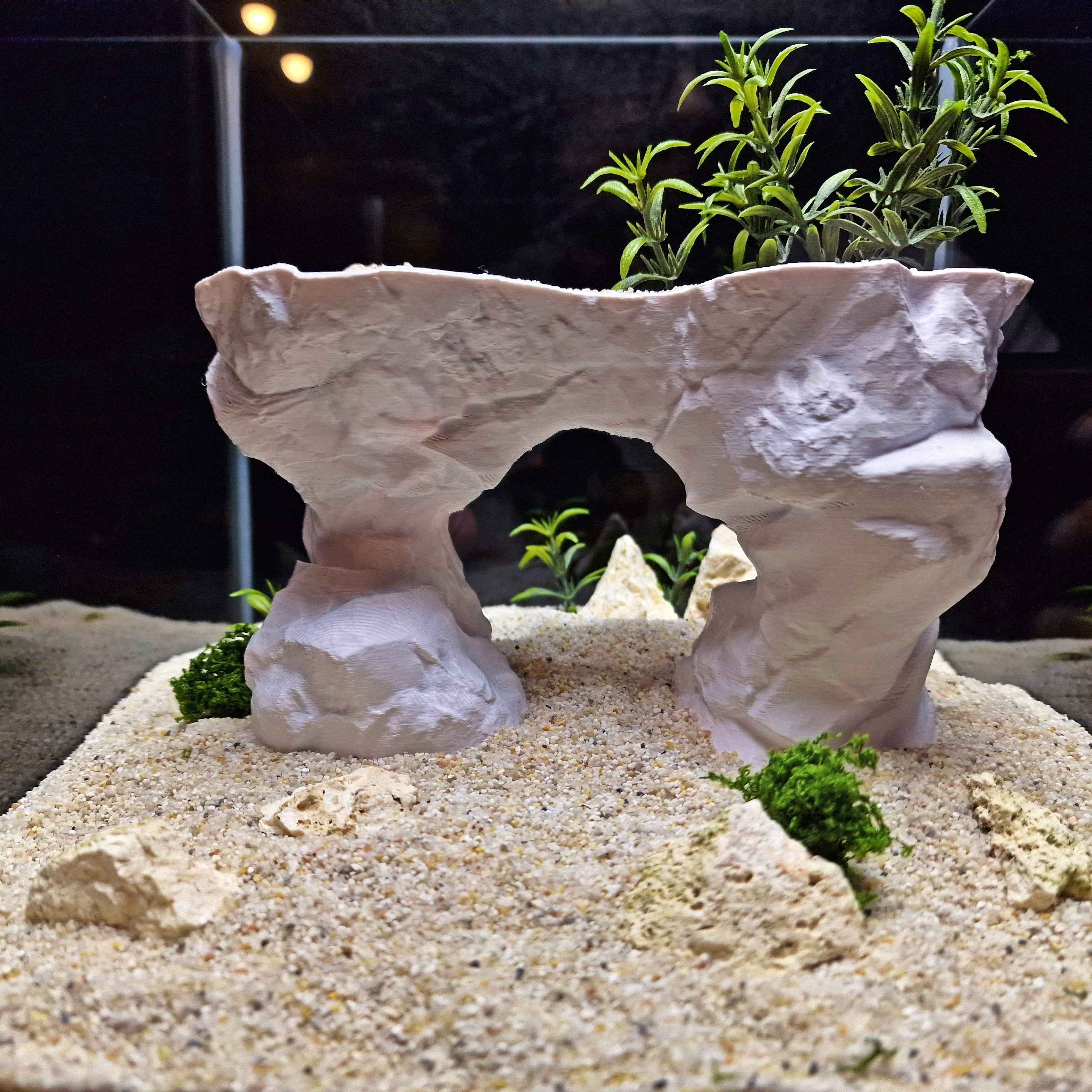 3D Printed Arch Hideout – Aquascape, Terrarium Rock Feature for Cichlids, Plecos, Reptiles