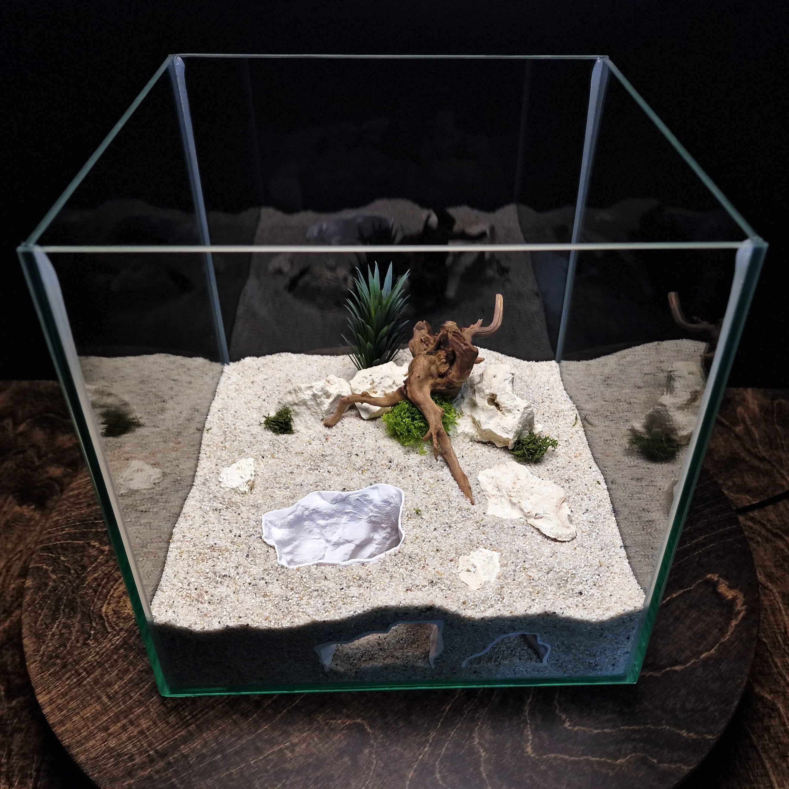 3D Printed Terrarium Cave – Rock Hideout for Terrarium, Aquarium - Fully Customizable Sizing