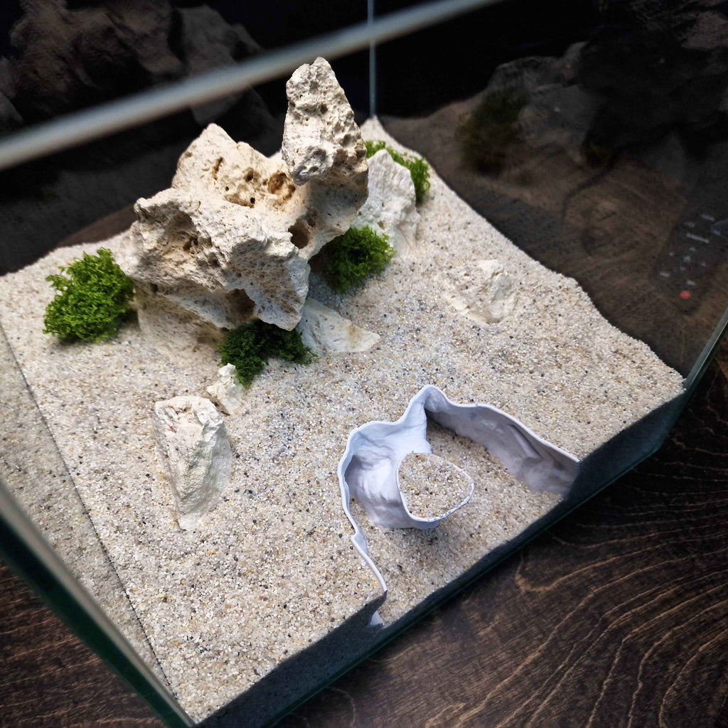 3D Printed Desert Rock Cave Hideout for Reptiles and Fish | Naturalistic Terrarium Decor - "Nebula Ruin" Model