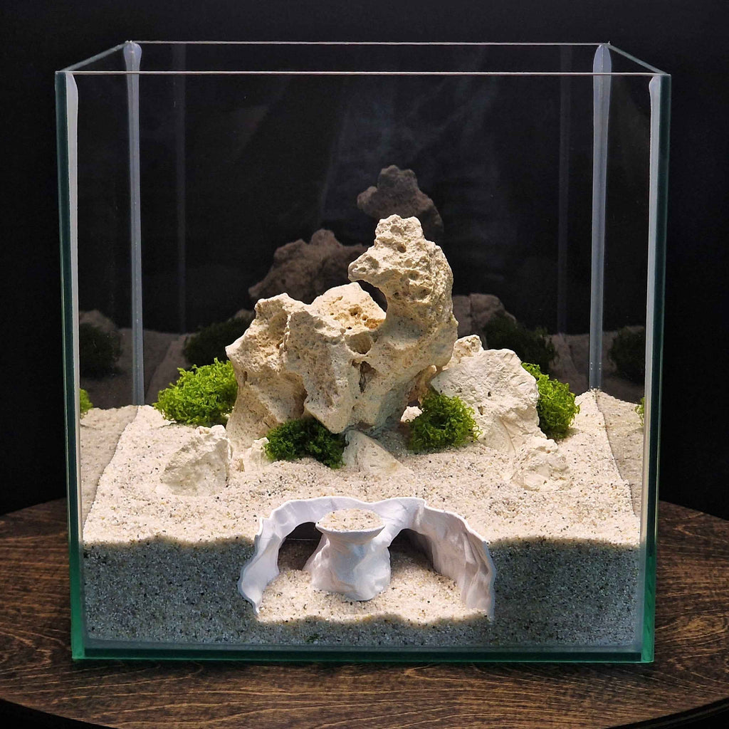 3D Printed Desert Rock Cave Hideout for Reptiles and Fish | Naturalistic Terrarium Decor - "Nebula Ruin" Model