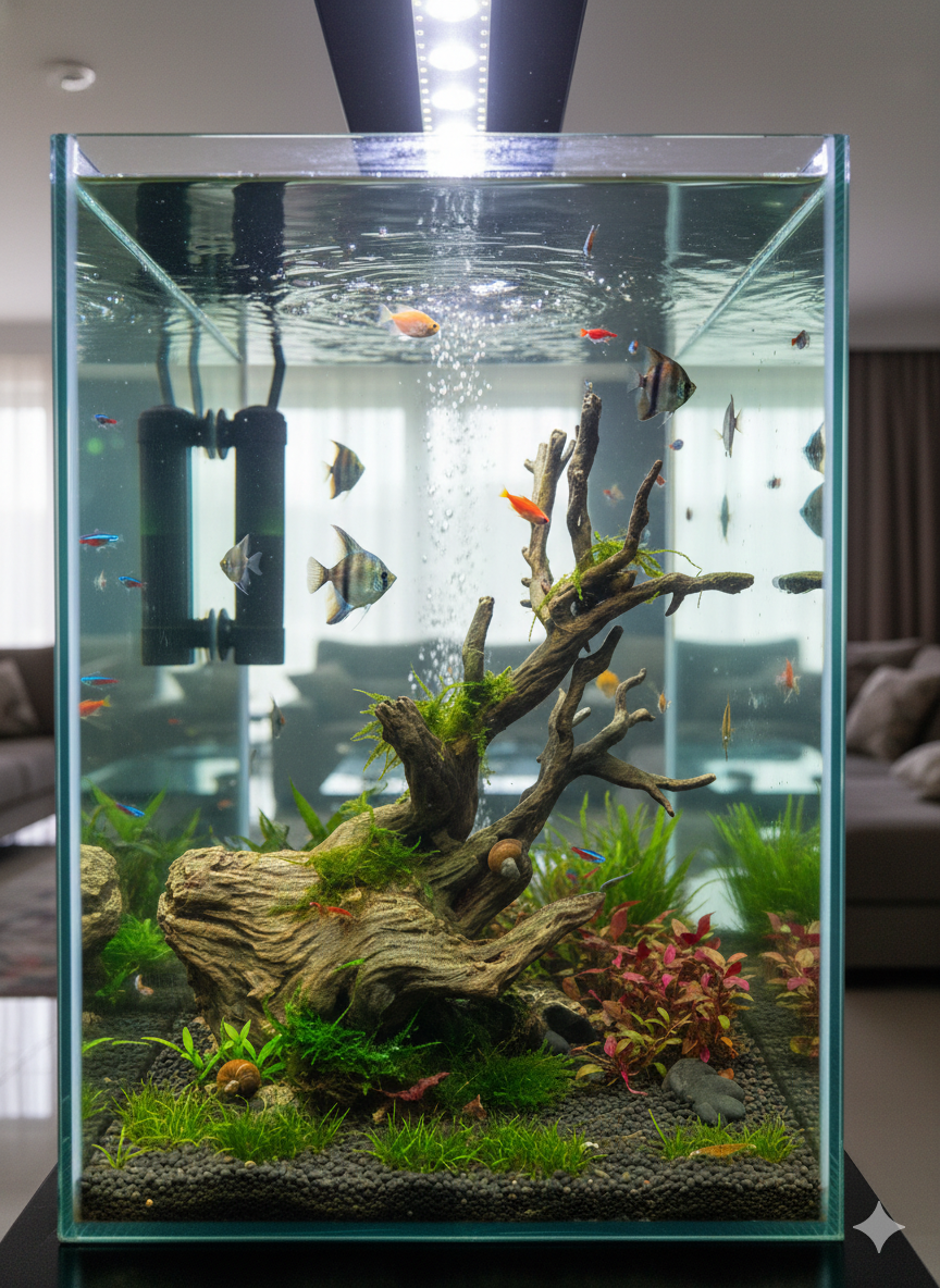 Aquarium Driftwood Decor | “Driftwood Hideout” | 3D Printed Wood Feature also for Terrarium Kit