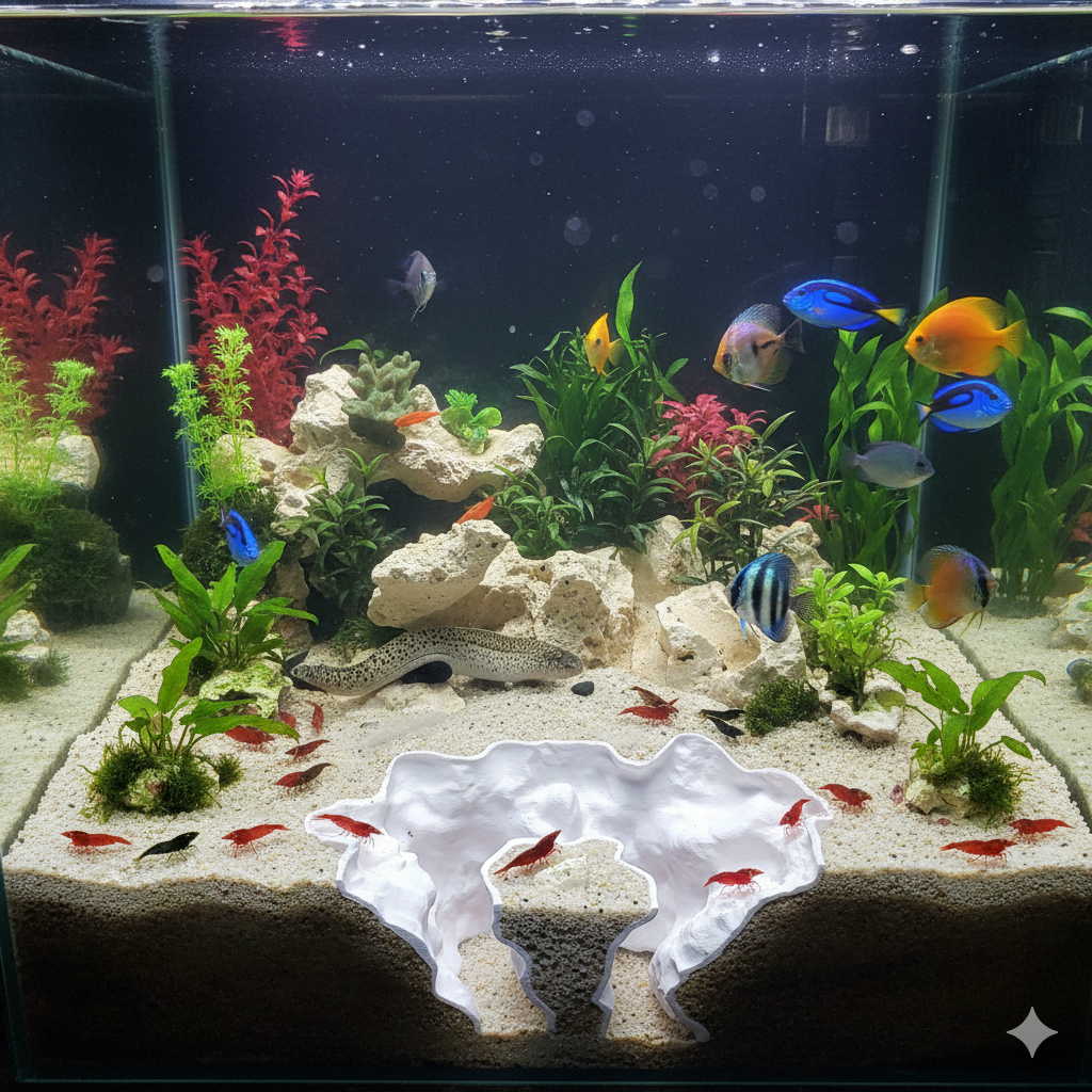 Aquarium Decor Rift | “Rocky Chaos Den” | 3D Printed Double Divider also for Terrarium Kit