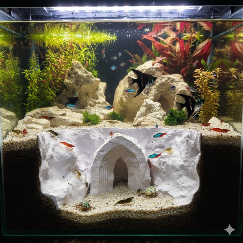 Aquarium Decor Cave | “Do Not Enter Den” | 3D Printed Underground Sanctuary also for Terrarium Kit