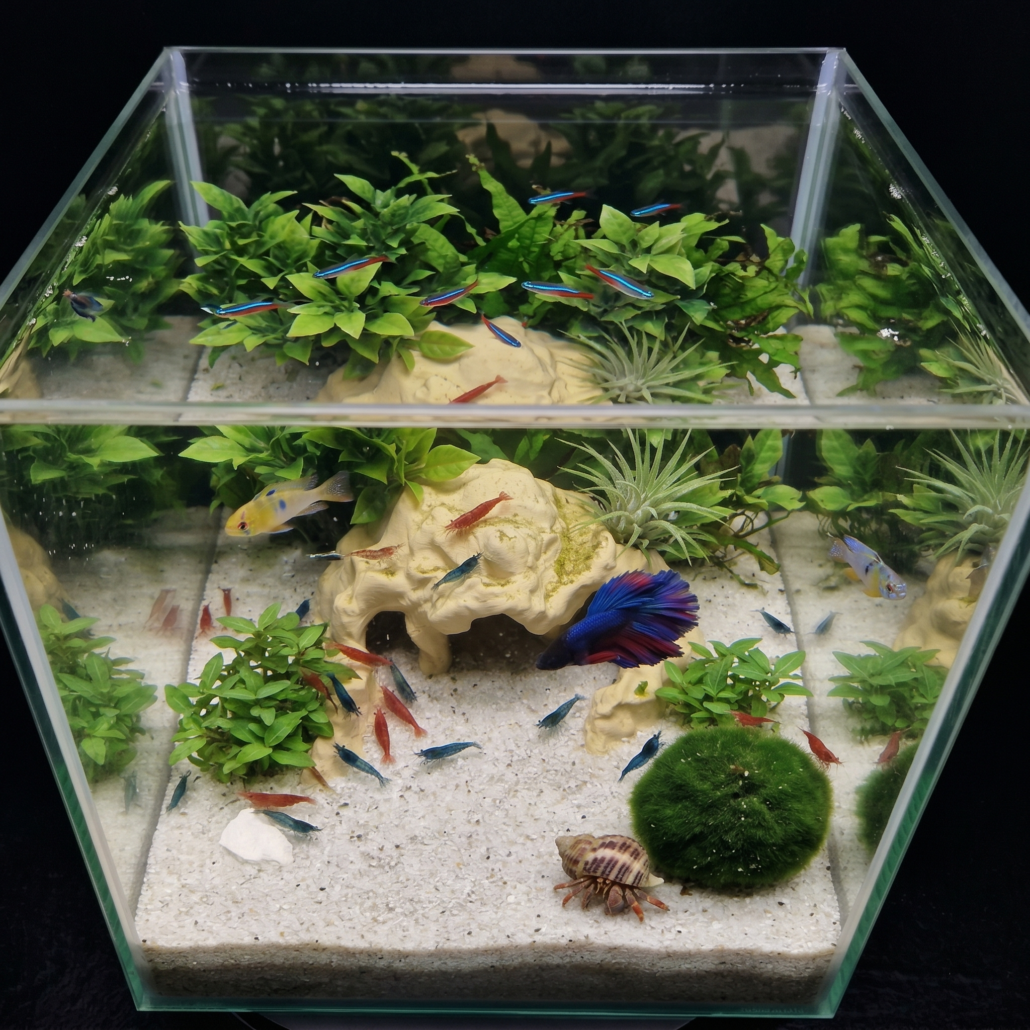 3D Printed Terrarium Reptile and Fish Cave | Natural Desert Rock Hideout - "Three Ways Home" Model - PhD Aqua Fabrication
