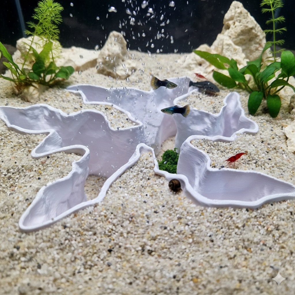 Current Divider - Aquarium Decor Cave | 3D Printed Rock Feature also for Terrarium Kit