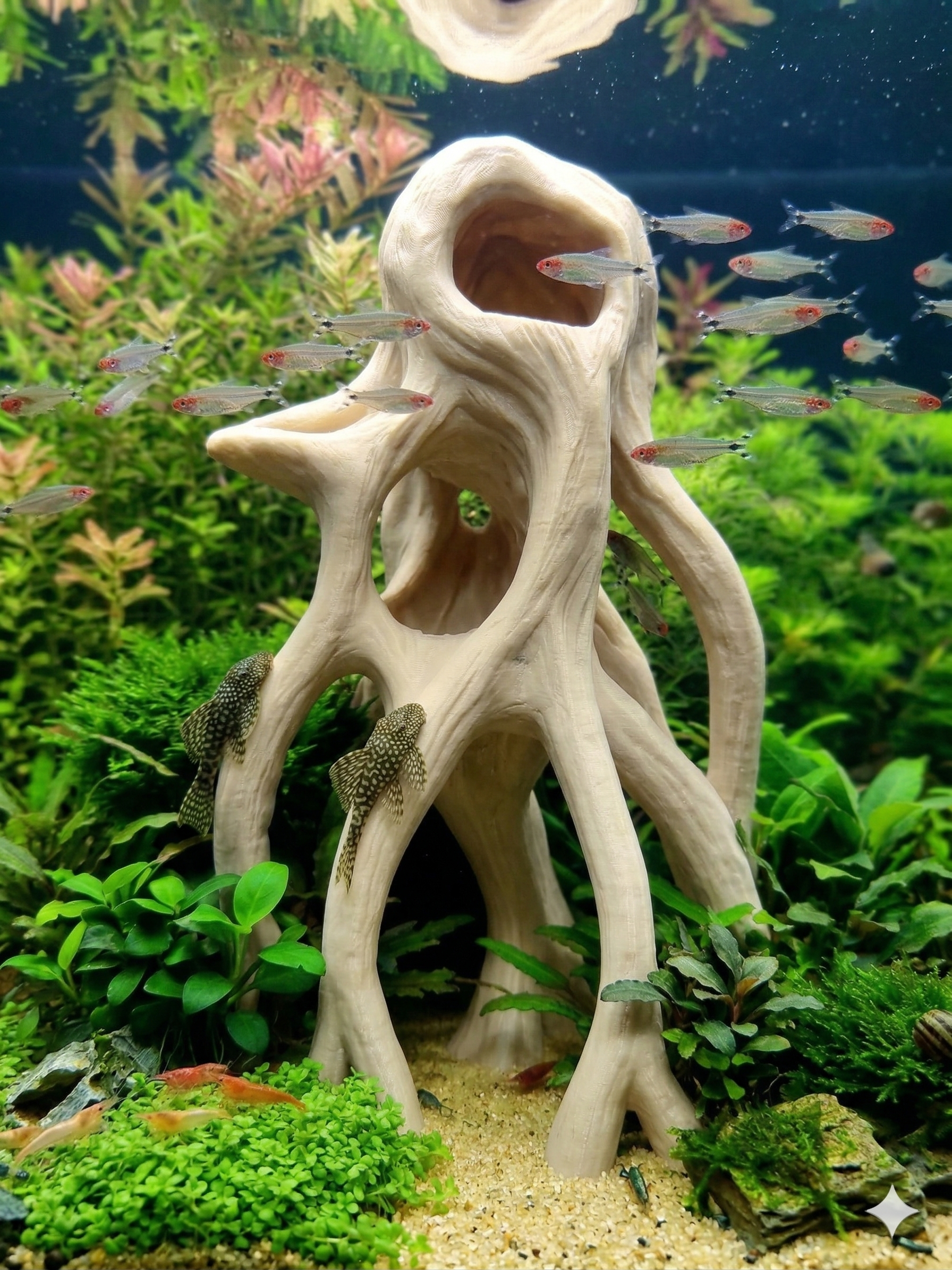 High Mangrove Roots – Realistic 3D-Printed Aquarium Mangrove Driftwood Decor, Terrarium Structure