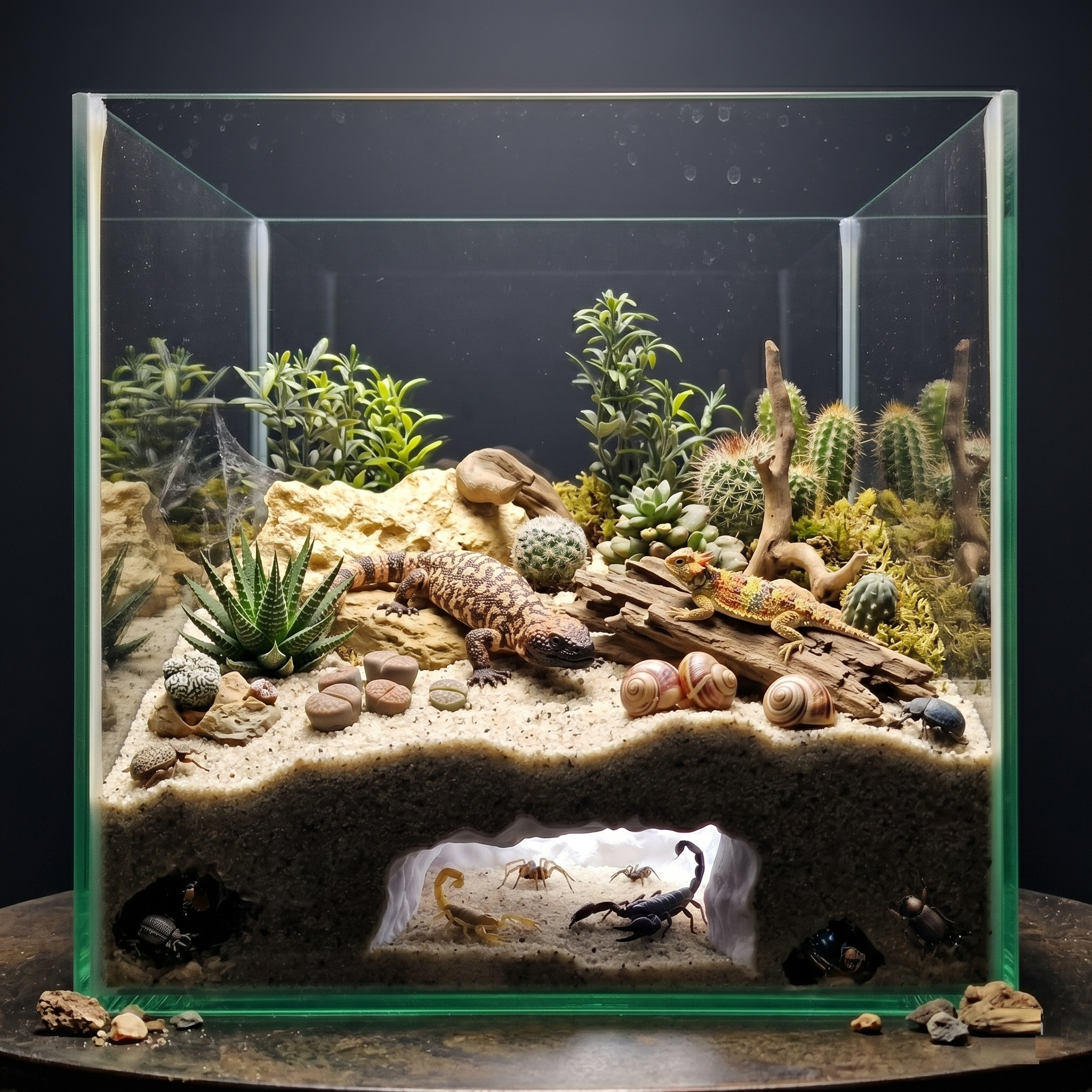 Aquarium Cave - Rock Hide for Cichlids & Axolotls and also for Terrariums – "Underground Ground" Model - PhD Aqua Fabrication