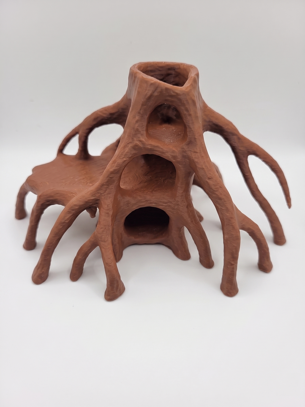 Aquarium Wood Decor Red Mangrove Caves - 3D Printed Natural Root Hideout for Fish & Shrimp - Mangrove Driftwood Style Terrarium Ornament, NOV-RMANCA-BR-L, NOV-RMANCA-BE-L
