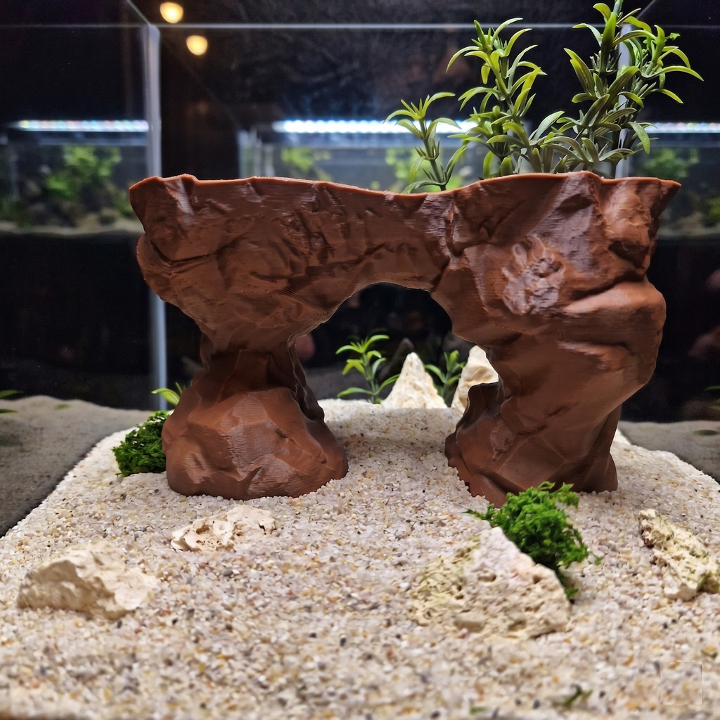3D Printed Arch Hideout – Aquascape, Terrarium Rock Feature for Cichlids, Plecos, Reptiles, AQU-ARCTRI-BR-L, AQU-ARCTRI-WH-L, AQU-ARCTRI-BE-L, AQU-ARCTRI-GY-L