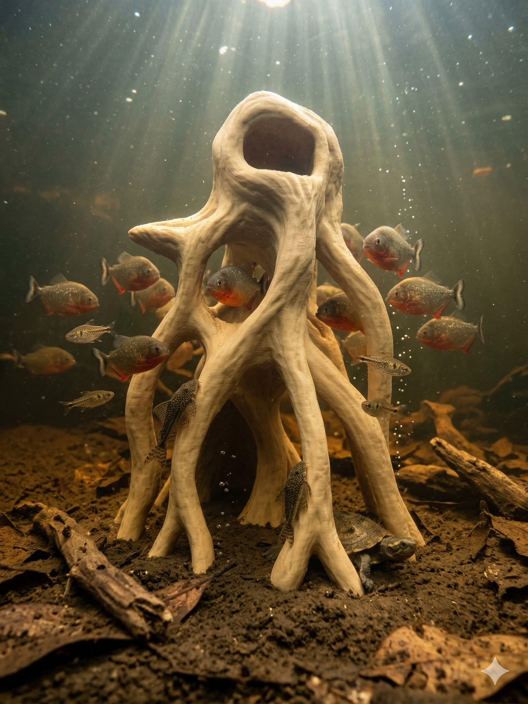 High Mangrove Roots – Realistic 3D-Printed Aquarium Mangrove Driftwood Decor, Terrarium Structure