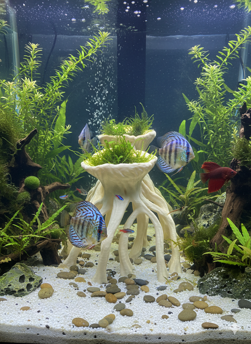 Aquarium Wood Decor | “Mangrove Root Planters” | 3D Printed Mangrove Roots also for Terrarium Kit