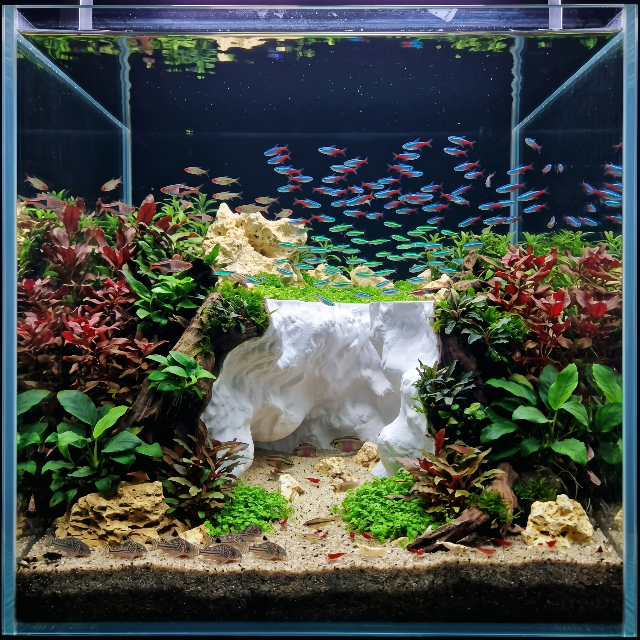 3D Printed Cave Decor – Deep Rift for Terrarium & Aquarium - Customizable Sizing - AQU-RIPPED-GY-L,AQU-RIPPED-BR-L,AQU-RIPPED-BE-L,AQU-RIPPED-WH-L