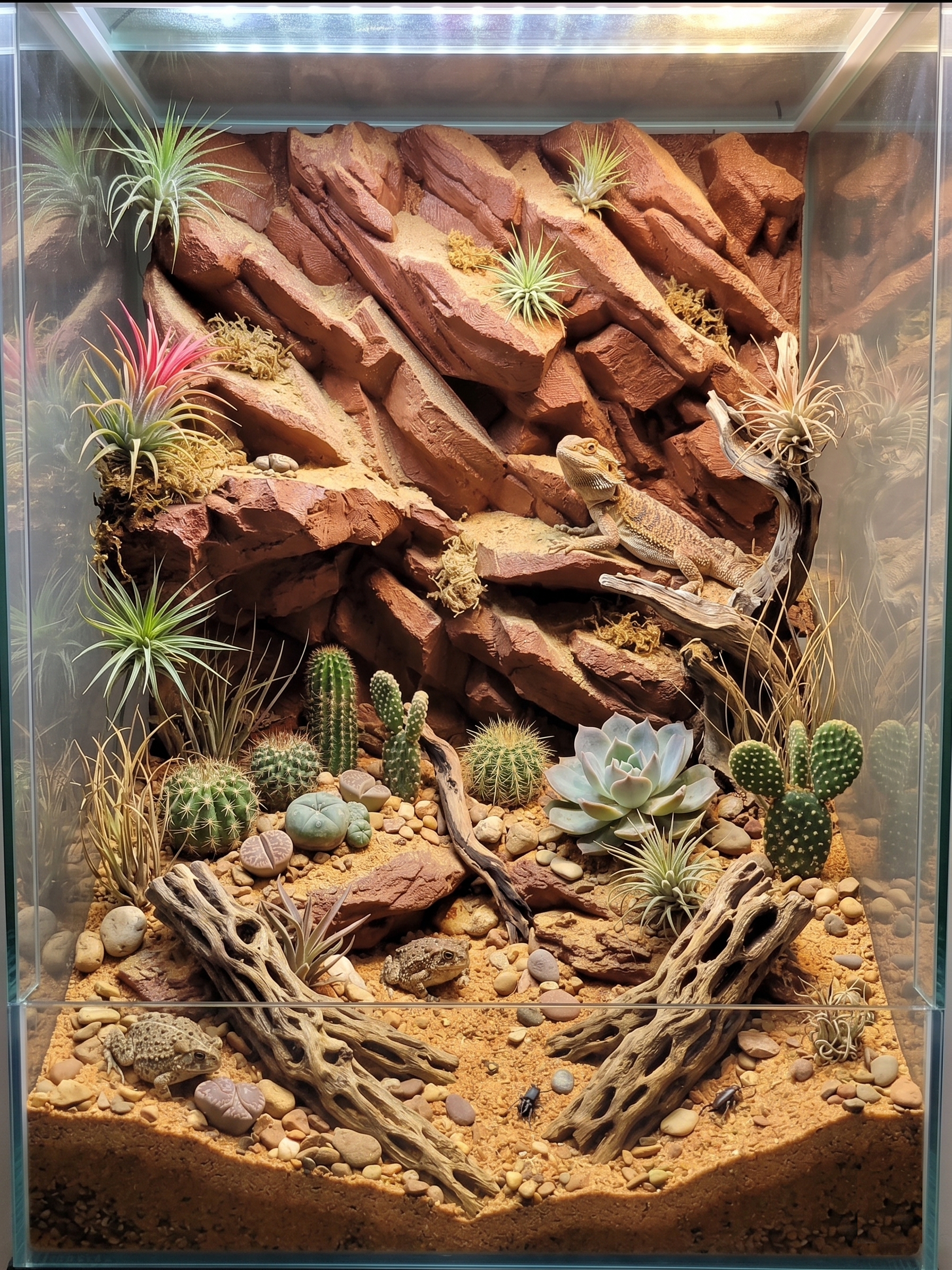3D Printed Realistic Rock Terrarium Background – Arid & Tropical Decor – Customizable Rock Wall for Bioactive Vivariums - PhD Aqua Fabrication