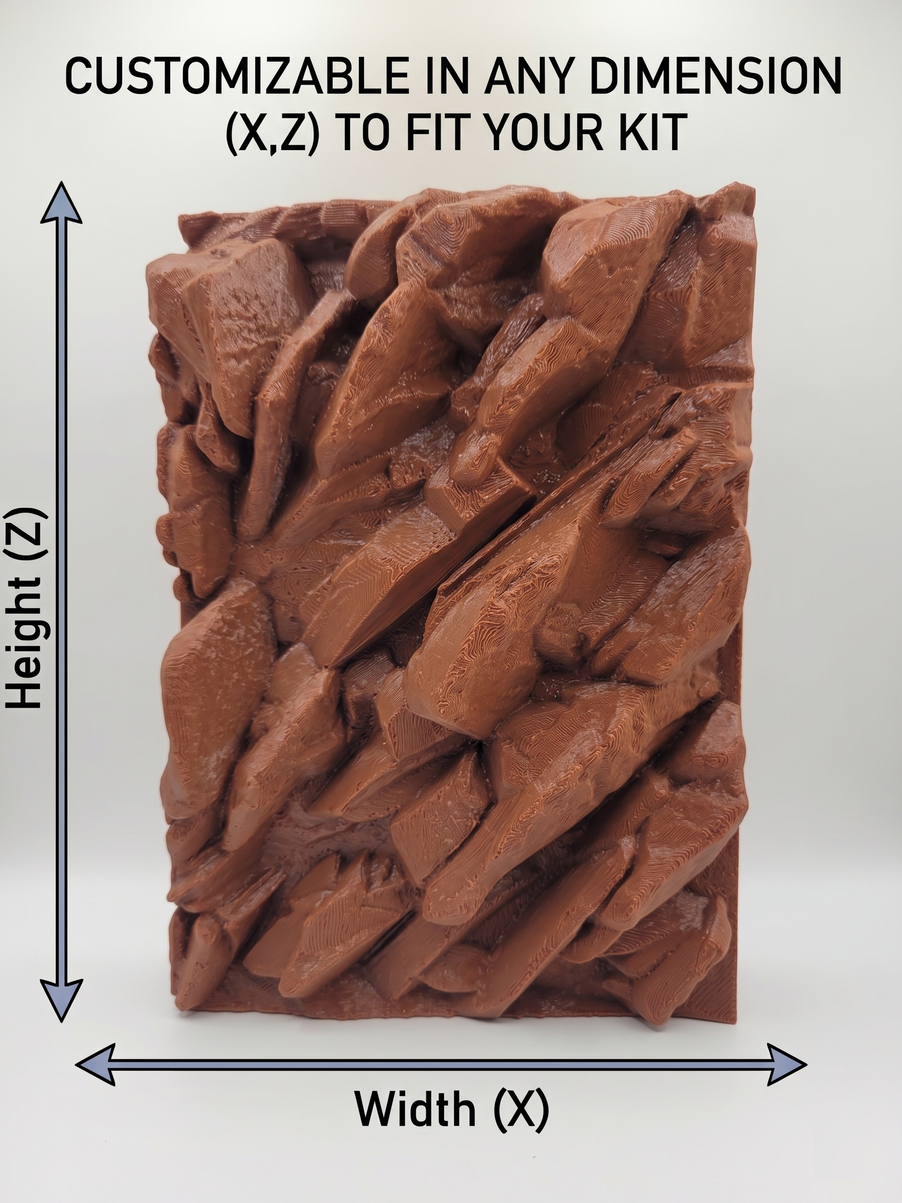 3D Printed Realistic Rock Terrarium Background – Arid & Tropical Decor – Customizable Rock Wall for Bioactive Vivariums - PhD Aqua Fabrication