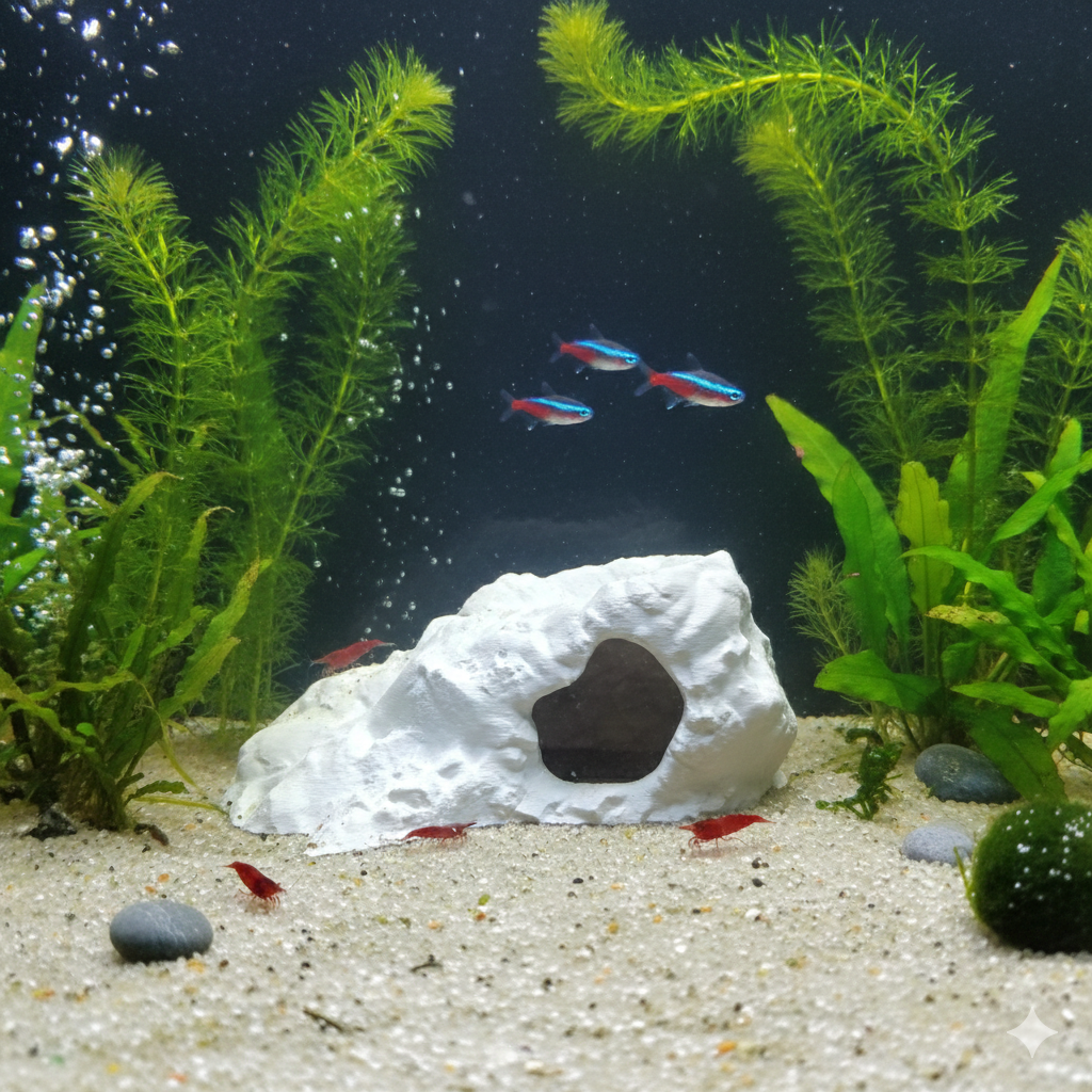 Brackish Den - Aquarium Decor Cave | Single Entrance Fish, Reptile, Shrimp Hide for Terrarium Kits