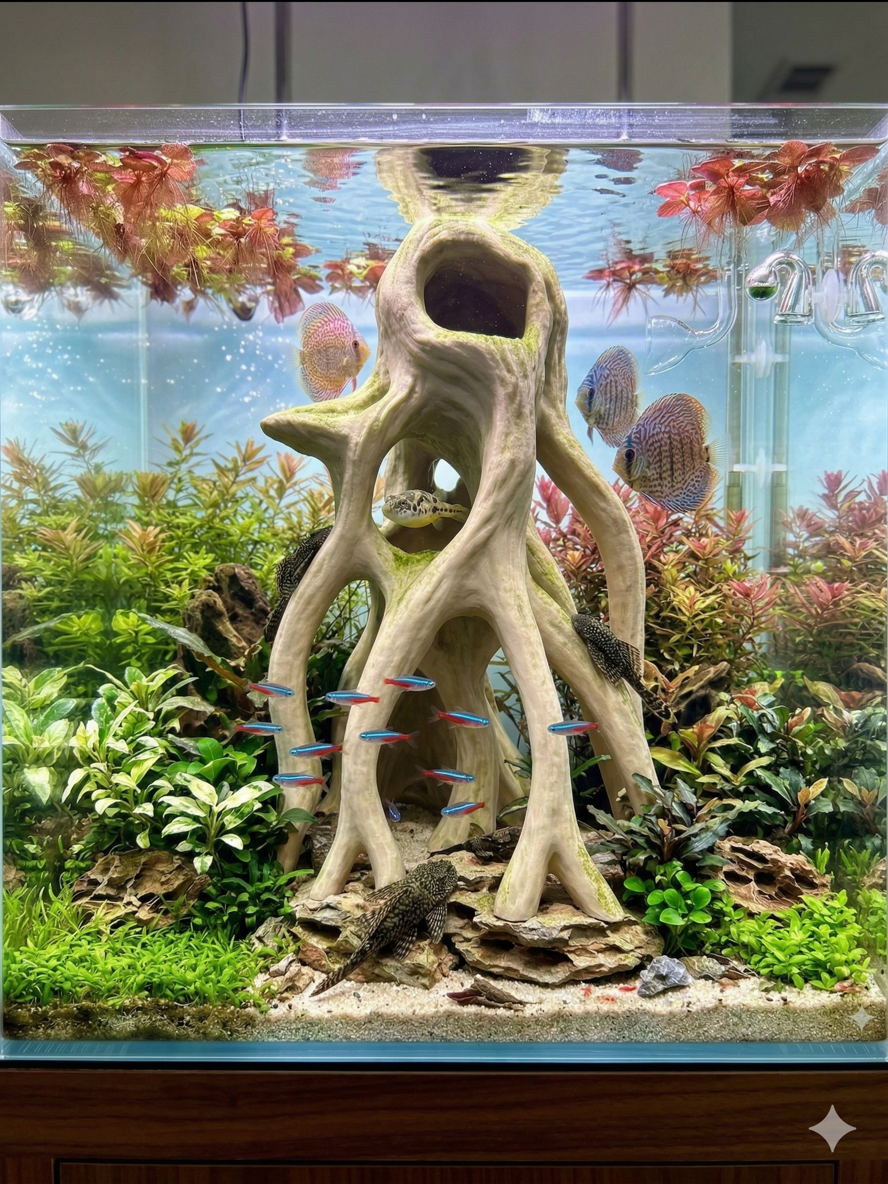 High Mangrove Roots – Realistic 3D-Printed Aquarium Mangrove Driftwood Decor, Terrarium Structure