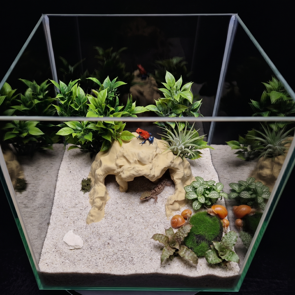 3D Printed Terrarium Reptile and Fish Cave | Natural Desert Rock Hideout - "Three Ways Home" Model - PhD Aqua Fabrication
