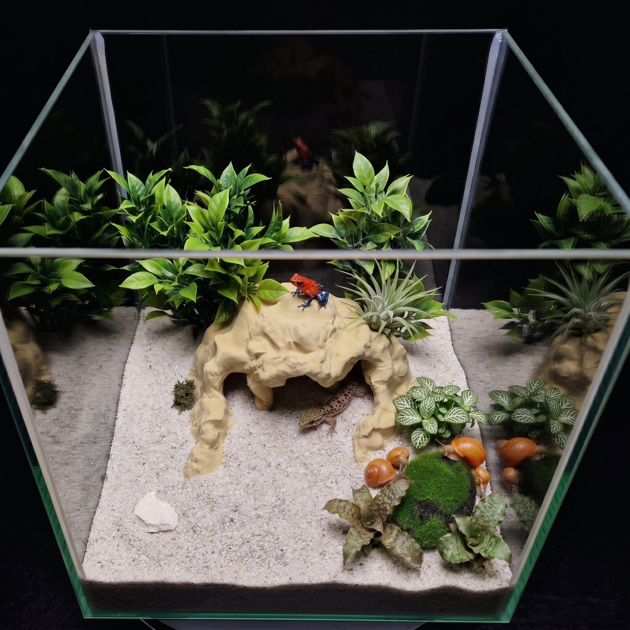 3D Printed Terrarium Reptile and Fish Cave | Natural Desert Rock Hideout - "Three Ways Home" Model - PhD Aqua Fabrication
