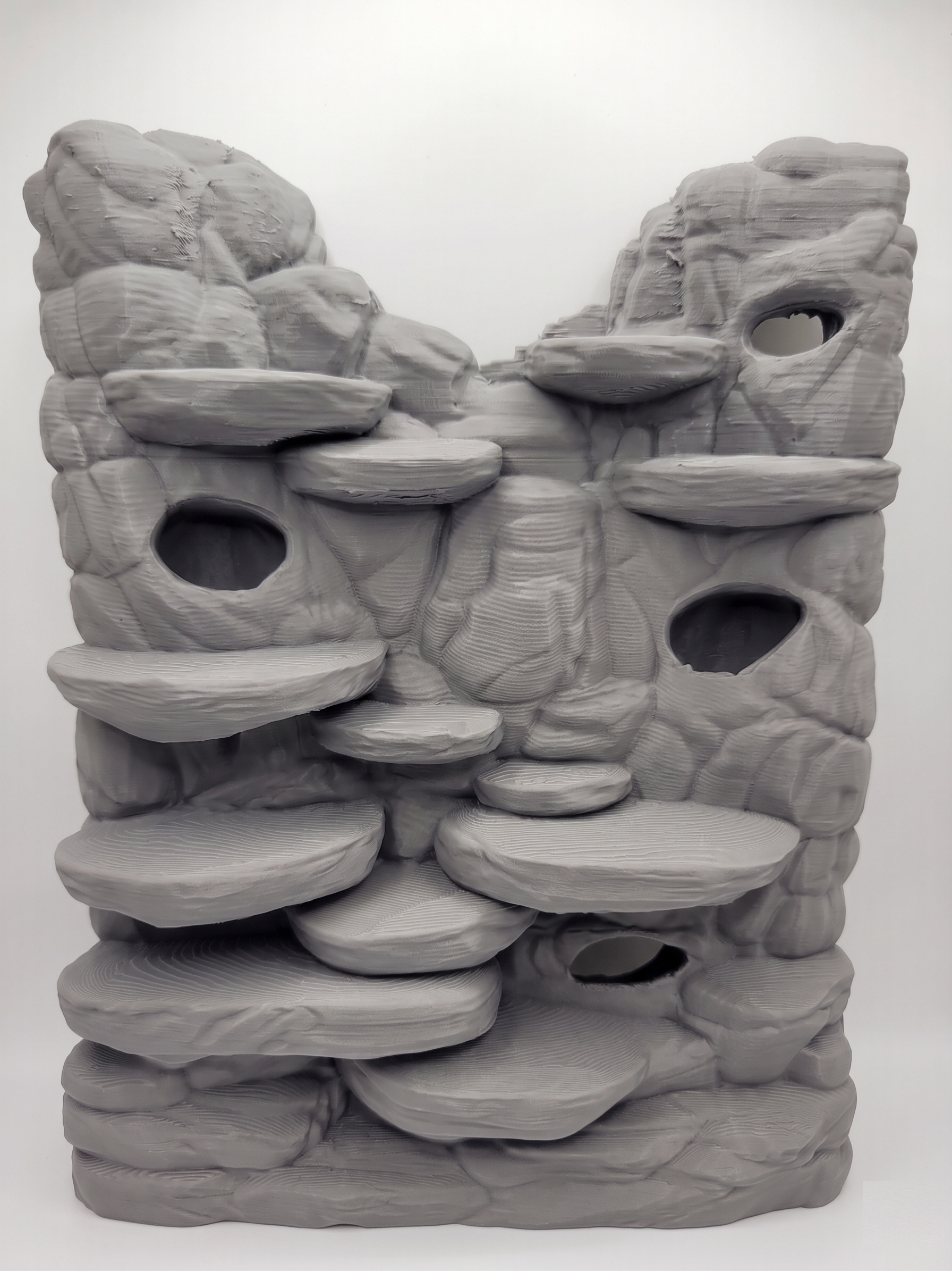 Customizable Terrarium Background Wall – 3D Rock Wall with Cave Hides and Ledge Basking Areas for Terrascaping and Aquascaping - "Hides and Hotspots" Model - PhD Aqua Fabrication
