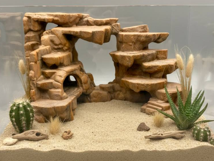 Customizable Terrarium Background Wall – 3D Rock Decoration for Aquascaping (Custom Dimensions)
