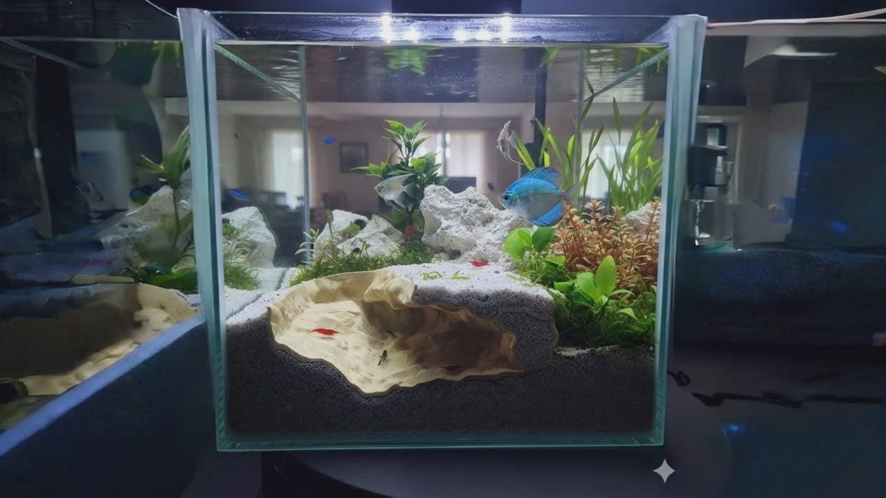 Aquarium Cave Decor | “Solitude Underground” | 3D Printed Rock Feature also for Terrarium Kit