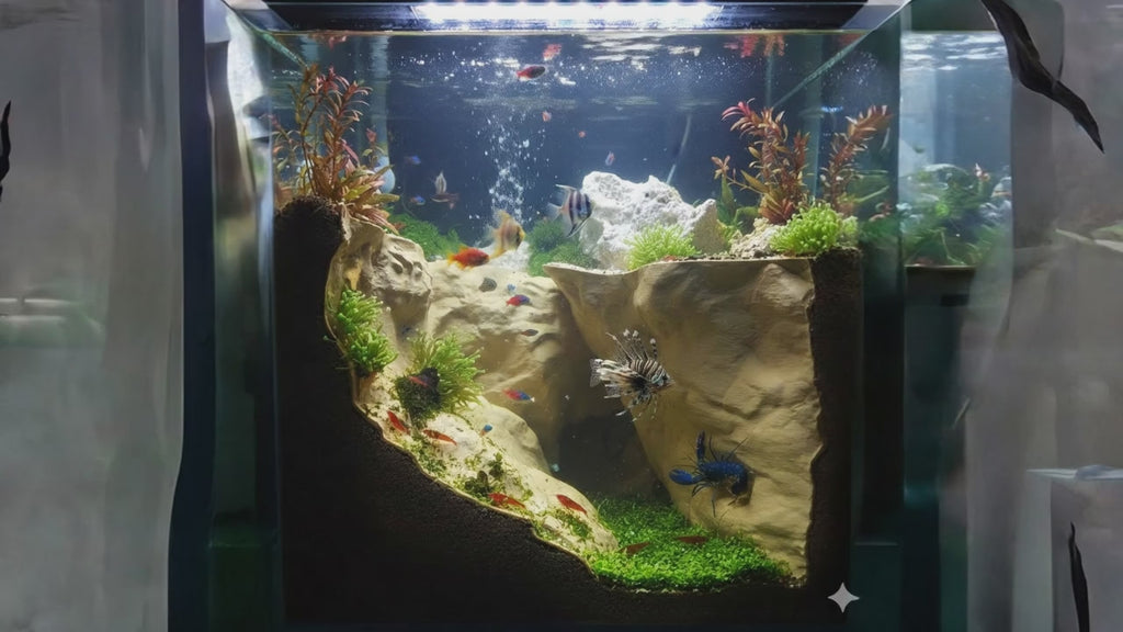 Aquarium Decor Cave - Natural Fish Tank Rock Decoration & Hideout - Unique Aquascape Accessory for Terrariums - "Living Freedom" Model