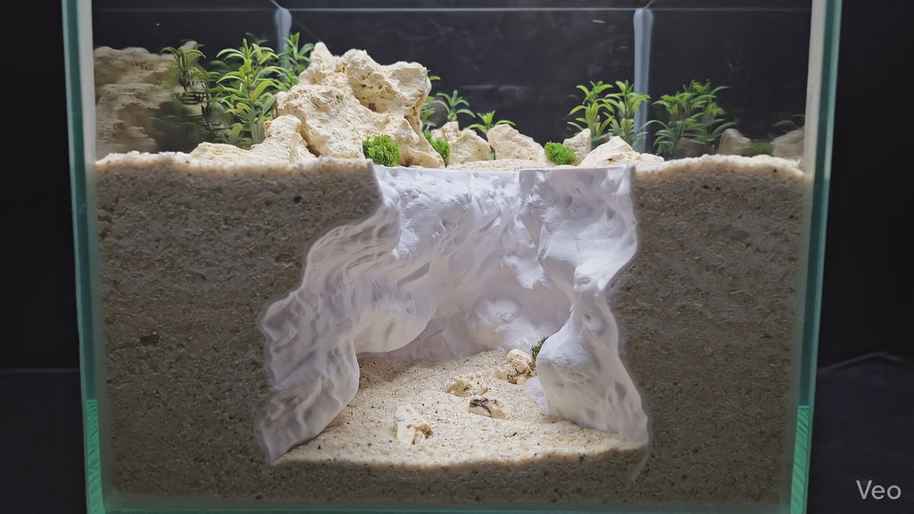 3D Printed Cave Decor – Deep Rift for Terrarium & Aquarium - Customizable Sizing - "Ripped Earth" Model