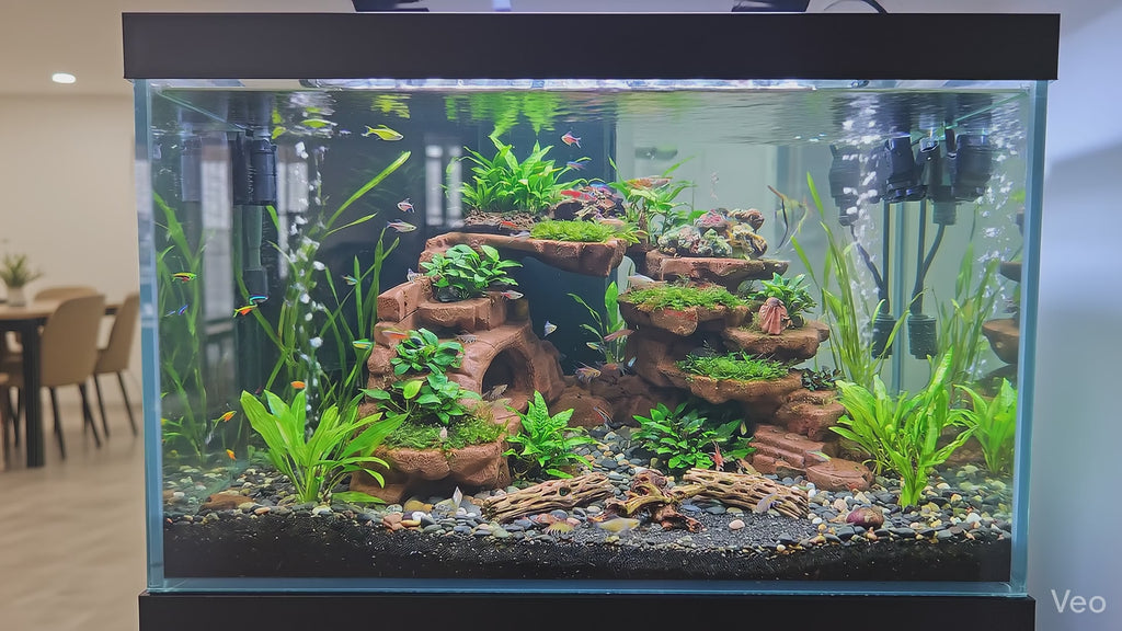 Customizable Terrarium Background Wall – 3D Rock Decoration for Aquascaping - "Cutaway Canyon" Model
