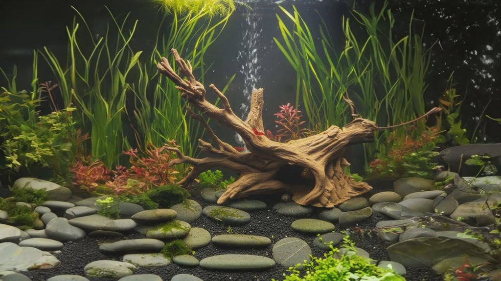 Aquarium Driftwood Decor - Freshwater Fish Tank Decor & Reptile Terrarium Accessories - "Driftwood Hideout" Model