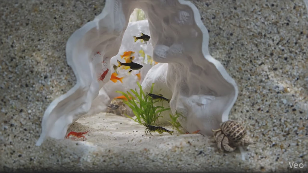 Aquarium Cave Underground Tunnel Hiding Spot - 3D Printed Rock Hide - Modular Fish Tank Decor - "Rift Channel" Model