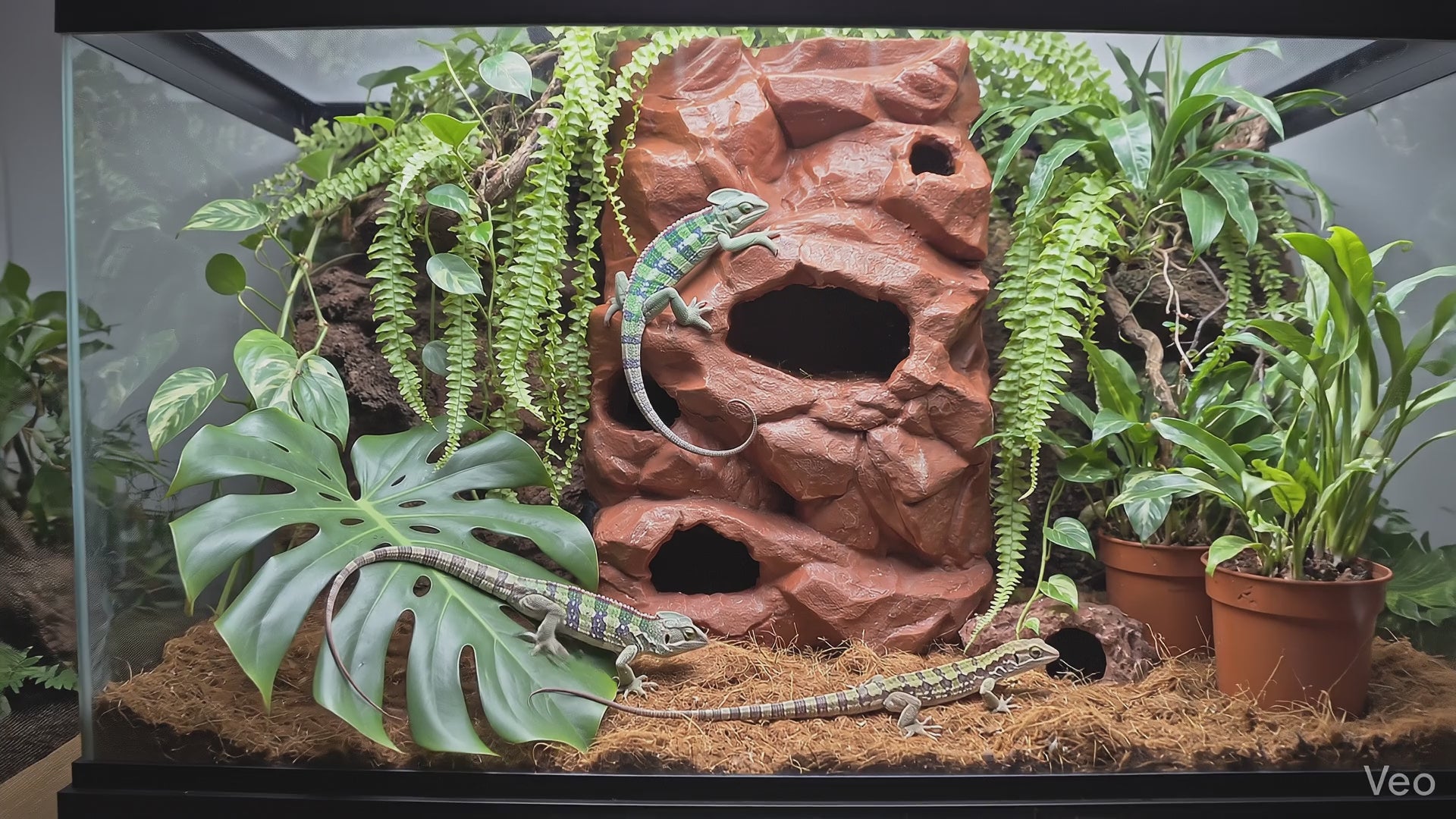 Terrarium Background Wall – 3D Rock Wall for Terrascaping and Aquascaping - Customizable Sizing - "Holey Wall" Model