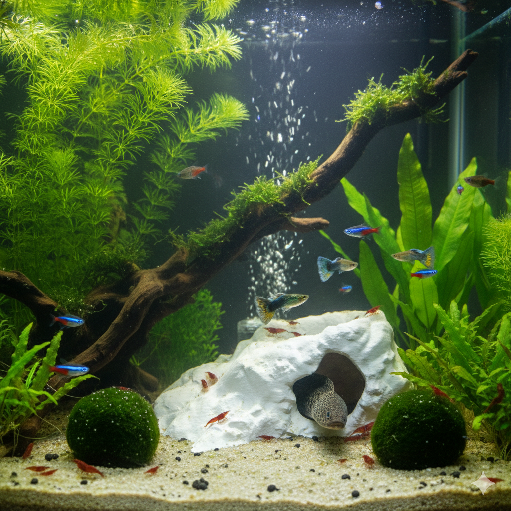 Brackish Den - Aquarium Decor Cave | Single Entrance Fish, Reptile, Shrimp Hide for Terrarium Kits
