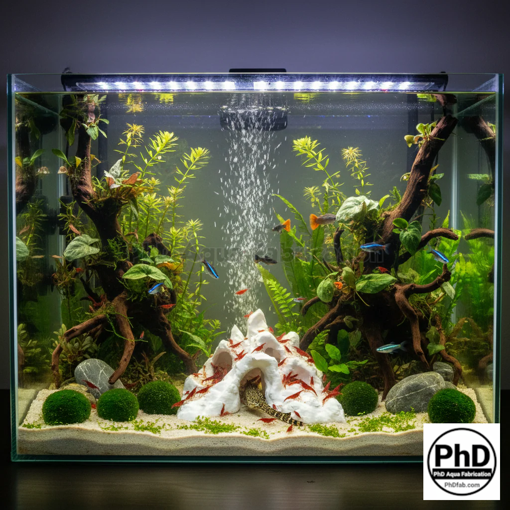 Aquarium Decor Cave Multiple Entrance Rock Feature - Fish Tank Hideout for Cichlids & Plecos - Large Reptile Terrarium Rock Ornament