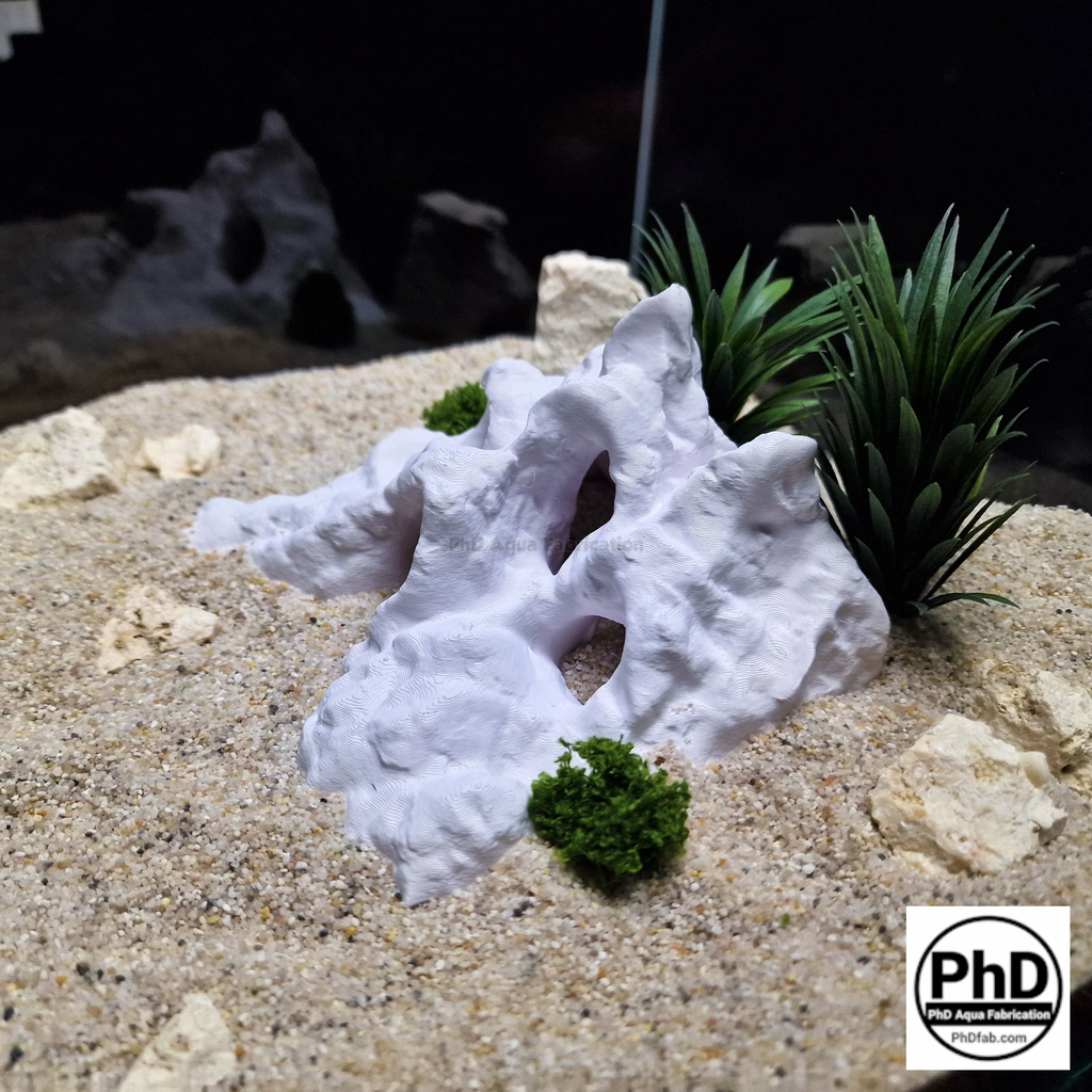 Aquarium Decor Cave Multiple Entrance Rock Feature - Fish Tank Hideout for Cichlids & Plecos - Large Reptile Terrarium Rock Ornament