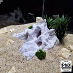 Aquarium Decor Cave Multiple Entrance Rock Feature - Fish Tank Hideout for Cichlids & Plecos - Large Reptile Terrarium Rock Ornament