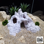 Aquarium Decor Cave Multiple Entrance Rock Feature - Fish Tank Hideout for Cichlids & Plecos - Large Reptile Terrarium Rock Ornament