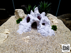 Aquarium Decor Cave Multiple Entrance Rock Feature - Fish Tank Hideout for Cichlids & Plecos - Large Reptile Terrarium Rock Ornament
