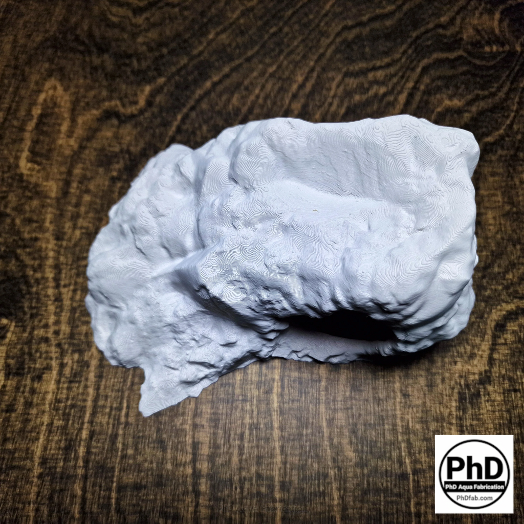 Aquarium Decor Cave - 3D Printed Fish Hide - Single Entrance Rock Den for Betta & Axolotl - Natural Look Fish Tank & Terrarium Ornament