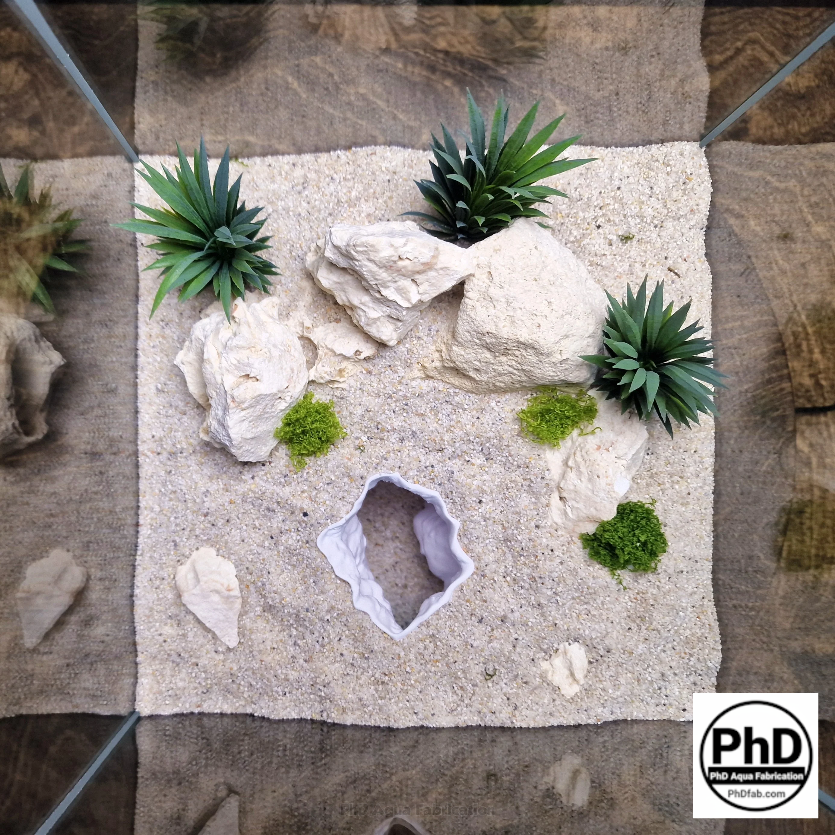Aquarium Cave Underground Tunnel Hiding Spot - 3D Printed Rock Hide for Fish Shrimp Axolotl - Modular Fish Tank Decor