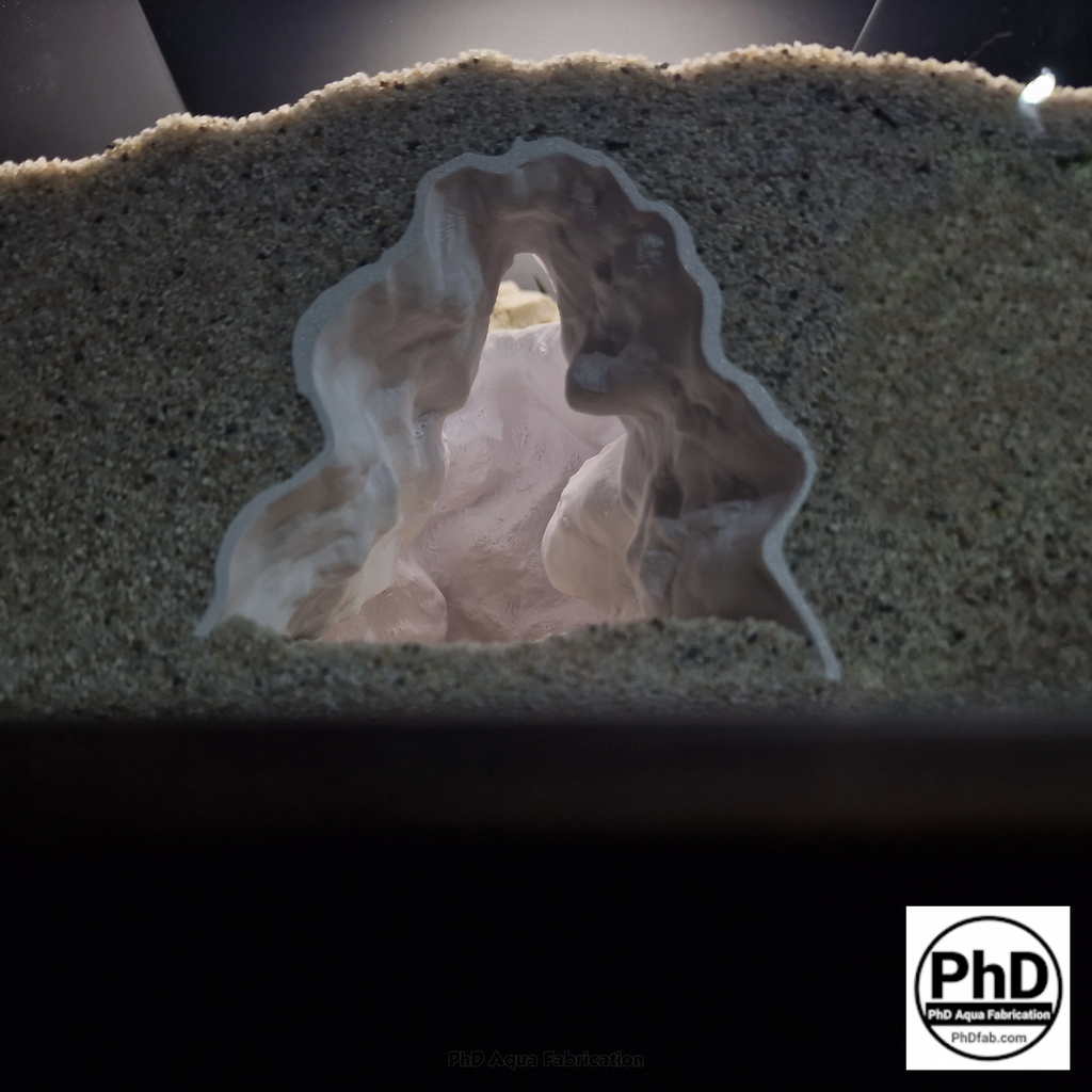 Aquarium Cave Underground Tunnel Hiding Spot - 3D Printed Rock Hide for Fish Shrimp Axolotl - Modular Fish Tank Decor