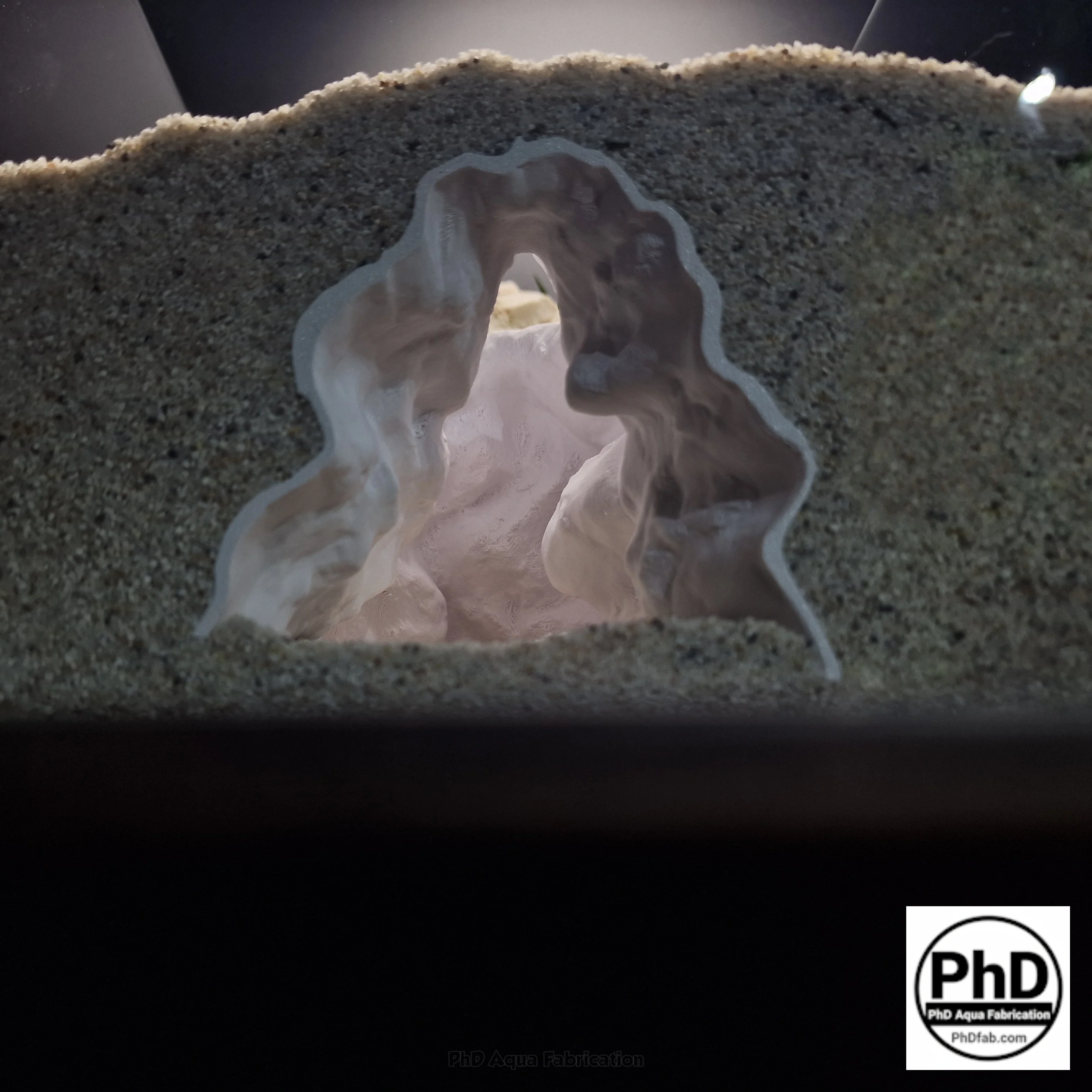 Aquarium Cave Underground Tunnel Hiding Spot - 3D Printed Rock Hide for Fish Shrimp Axolotl - Modular Fish Tank Decor