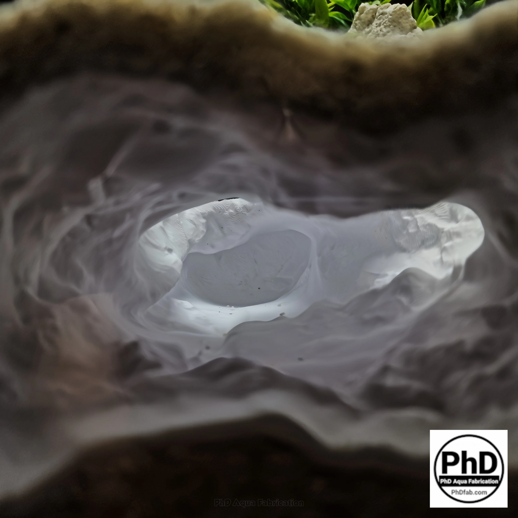 Aquarium Cave Decor - Underground Rock Feature for Fish Tanks - Natural Look Stone Hideout - 3D Printed Terrarium & Aquascape Ornament
