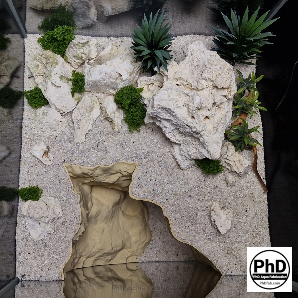 Aquarium Decor Cave - Natural Fish Tank Rock Decoration & Hideout for Shrimp, Betta, Axolotl & Reptiles - Unique Aquascape Accessory for Terrariums, AQU-LIVFRE-BR-L, AQU-LIVFRE-WH-L, AQU-LIVFRE-BE-L