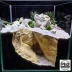 Aquarium Decor Cave - Natural Fish Tank Rock Decoration & Hideout for Shrimp, Betta, Axolotl & Reptiles - Unique Aquascape Accessory for Terrariums