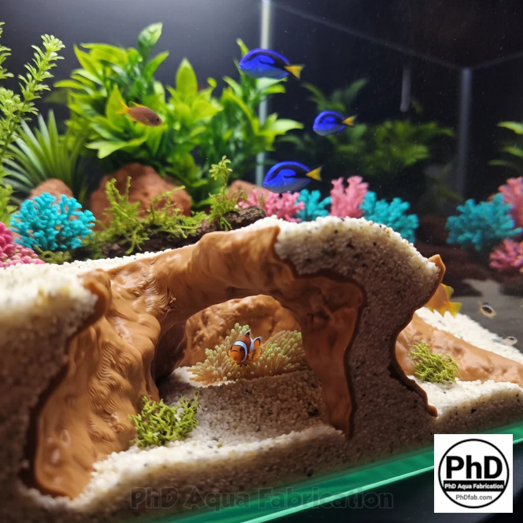 Aquarium Decor Cave - 3D Printed Rock Feature Hideout for Betta & Shrimp - Natural Stone Look Fish Tank Ornament - Terrarium Accessory